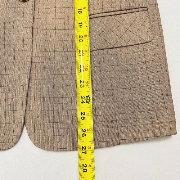 NWT Susielady Women's Full Lined Flap Pockets One Button Plaid Brown Blazer Sz M - Picture 10 of 10